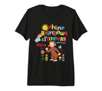 Curious George Sunshine Rainbows & Flowers T-Shirt Haut de Gamme