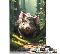 Curious Piglet in The Wood Puzzle 1000 Pièces Educa Jouet en Bois Jeu D'Intelligence Décoration Intérieure Jeu Éducatif Challenge Toy Adultes Et Enfants À Partir De 14 Ans 1000pcs (38x26cm)