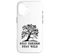 Curious Stay Inspirationa Wild Tree Silhouette Nature Lover Coque pour iPhone 16