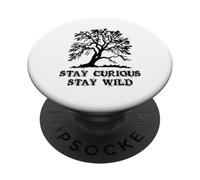 Curious Stay Inspirationa Wild Tree Silhouette Nature Lover PopSockets PopGrip Adhésif