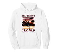 Curious Stay Wild Deer Sunset Nature Lover Outdoor Vintage Sweat à Capuche