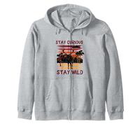 Curious Stay Wild Deer Sunset Nature Lover Outdoor Vintage Sweat à Capuche