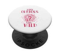 Curious Stay Wild Distressed Question Mark Motivational PopSockets PopGrip Adhésif