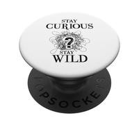 Curious Stay Wild Question Mark Scribble Inspirational Love PopSockets PopGrip Adhésif