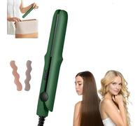 Curl Chic Mini Ceramic Curling Iron,2 en 1 Lisseur Boucleur Cheveux,Mini fer à lisser pour les cheveux courts/frange - Fer à lisser portable en céramique,Petit fer à Lisser Portable (Vert Foncé)
