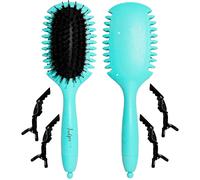 Curl & Curly Hair Brush Pack + 4 Clips-Curly Curls Comb with Retractable Spout,Curl Definer Brush,Ideal for Curly Hair and Fritzz Control.