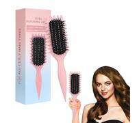 Curl Defining Brush, Brosse à Cheveux En Poils De Sanglier Brosse De Coiffage Pour Démêler, Pour Réduire Les Mèches Rebelles et la Séparation des Boucles, Modeler les Boucles- Rose