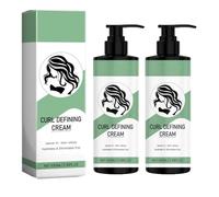 Curl Définition de la crème, lotion hydratante en améliorant les boucles, crème capillaire voluminante pour les femmes, lissage des démêles à la crème de curling, anti-frizz durable (2pcs)