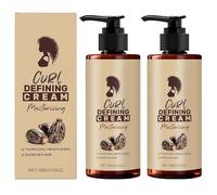 Curl Définition de la crème pour les cheveux bouclés et ondulés, la crème à boucles anti-frizz avec l'huile de graines de jojoba et la glycérine, une lotion améliorant de longue durée (2PCS)