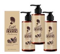 Curl Définition de la crème pour les cheveux bouclés et ondulés, lotion améliorant de longue durée ondes sèches frisotantes, crème de style sans rinçage légère, Coiffure et conditionnement (3pcs)