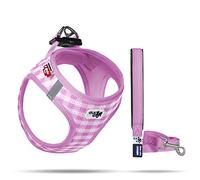 Curli Vest Harness Air-Mesh Pink-Caro 2XS & Leash M