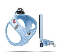 Curli Vest Harness Air-Mesh SkyBlue-Circles 3XS & Leash M