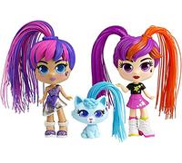 CURLIGIRLS - Poupées à Collectionner - 2 Poupées Julli, Jolli et Animal - Cheveux Magiques pour des coiffures à l'infini -Cadeau Jouet Fille - Accessoires Inclus - Poupée 15 cm 82080 Couleurs Assorties