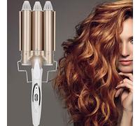 Curling Iron 3 Triple Barrels Hair Curling Tongs Hairs Waver Pearl Waving Curlers, Wave Styler Tourmaline Ceramic For Long Short Hair