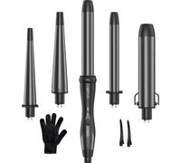 Curling Iron, 5-en-1 Design polyvalent, Technologie de chauffage rapide, 186C5 Noir, EU