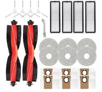 Curlingooㅤㅤ Kit d'accessoires de 23 pièces pour aspirateur robot Xiaomi X20+/X20 Plus/X10+/X10 Plus, 2 brosses principales, 4 filtres, 4 brosses latérales, 6 serpillères, 6 sacs à poussière, 1 outil