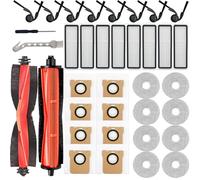 Curlingooㅤㅤ Kit d'accessoires de 36 pièces pour aspirateur robot Xiaomi 5 Pro/OV21GL, 1 brosse principale, 1 brosse en caoutchouc, 8 filtres HEPA, 8 brosses latérales, 8 tampons de serpillère, 8 sacs