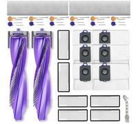 Curlingooㅤㅤ Lot de 23 accessoires compatibles avec aspirateur robot Narwal Flow, pièces de rechange comprenant 2 brosses principales, 2 brosses à rouleau, 6 filtres HEPA, 6 brosses latérales, 6 bacs à