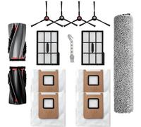 Curlingooㅤㅤ Pièces de rechange compatibles pour aspirateur robot Eufy E25 Omni / E28 Omni comprenant 1 brosse principale, 4 brosses latérales, 2 filtres, 1 rouleau de serpillère, 4 sacs à poussière, 1