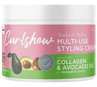 Curlshow Multi-Use Styling Cream 340g-Enriched With Coconut Oil,Shea Butter & Keratin To Hydrate And Strengthen Hair,Promotes Growth And Reduces Breakage