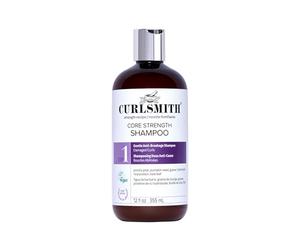 Curlsmith Core Strength Shampoo - Shampoing fortifiant pour cheveux bouclés, nettoyant quotidien doux pour boucles fragiles, pour tous types de boucles, végan et non testé sur les animaux (12 oz)