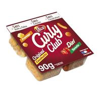 CURLY - Biscuits Apéritifs Soufflés Assortiment Club - Assortiment 3 Variétés - Original, Fromage et Dixi Tomate - Sans Huile de Palme - Fabriqué en France - le paquet de 90g - Le Lot De 4