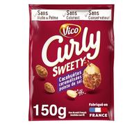 CURLY - Cacahuètes Caramélisées Pointe de Sel Sweety - Sans Huile de Palme · Sans Colorant · Sans Conservateur · Extra Croquant · Fabriqué en France - le paquet de 150g - Le Lot De 4