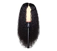 Curly Closure Wigs - Transparent Lace Frontal Wig | High-Density Glueless Deep Curly Lace Front Closure | 100 % Human Hair Wig, Natural Black | Soft and Full Volume Hair for Women