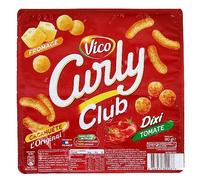 Curly Club - Snack Croustillant Pour Apéritif, Idéal Pour Vos Apéros, 90g - Lot De 4