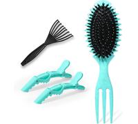 Curly Hair Brush,Boar Bristle Hair Brush For Fixing And Shaping Curls,Bounce Curl Brush Suitable For All Hair Types (Green)