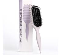 Curly Hair Brush-Curl Brush Improve BouncingCurl Brushes for Hair Detangling Wavy/Curly Hair,Reduce Frizz (#Beige Color,Stripes)