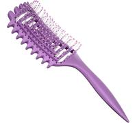 Curly Hair Brush,Detangling Hair Brush,Massage Brush For Wet And Dry Hair,Professional Curved Vented For Women,Men & Children,Purple