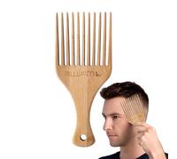 Curly Hair Pick - Long Dent Démêlant Bois, Pic De Barbe Volumisant, Cheveux Bouclés Naturels pour Salon, Brosse À Cheveux Quotidiens, Barbes