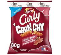 CURLY | Le Crunchy Smokey Bacon 80G | Lot De (4) | livraison offerte
