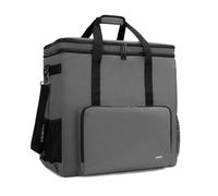 CURMIO Couche Double Sac de Transport pour boîtier de Tour d'ordinateur de Bureau, Clavier, câble et Souris, Sac de Voyage à bandoulière pour Ordinateur hôte, Gris