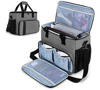 CURMIO Étui de Transport Compatible avec PS5, PS4, PS4 Pro, Xbox Series S, Xbox One et Xbox 360, Sac de Voyage pour Console de Jeu, Manette, Gris (Sac Vide, Brevet en Instance)