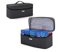 CURMIO Sac de Rangement pour Disque de Jeu pour jusqu'à 24 disques, étui de Transport Universel pour Disque de Jeu Portable Compatible pour PS4 / PS5/Xbox Séries X/S/Xbox One, Noir