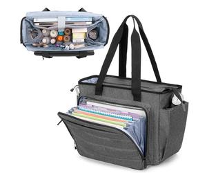 CURMIO Sac de Travail Médical pour Infirmiere avec Pochette Accordéon, Gris | Malette Infirmiere Liberale, Housse pour Ordinateur Portable 15,6", pour Soins Ambulatoires/ Visites à Domicile, Sac Vide