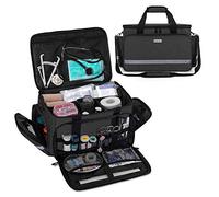 CURMIO Sac Infirmière, Sac Médical, Sac Clinique avec Fond Antidérapant pour Les Visites à Domicile, Soins de Santé, Cadeaux Parfait pour Les Étudiants en Soins Infirmiers, Médecins, Noir