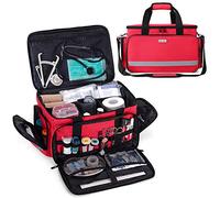 CURMIO Sac Infirmière, Sac Médical, Sac Clinique avec Fond Antidérapant pour Les Visites à Domicile, Soins de Santé, Cadeaux Parfait pour Les Étudiants en Soins Infirmiers, Médecins, Rouge