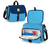 CURMIO Sac Isotherme Insuline, Sacoche pour Diabétiques, Bleu | Poche Isolée, Bandoulière, pour Accessoires Diabète & Insuline, Voyage/ Rangement/ Nomade, Sac de Voyage Seul