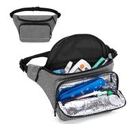 CURMIO Sac Isotherme pour Diabétiques, Sac Ceinture Réfrigérant pour Médicaments, Étui de Voyage Isolé pour Insuline et Accessoires Diabétiques, Gris (SAC VIDE, Brevet Déposé)