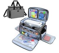 CURMIO Sac Machine à Coudre Portative, Étui Portable pour la Plupart des Machines et les Accessoires Standard, Sacoche de Rangement avec Bandoulière et Plusieurs Poches, Gris, SAC SEULEMENT