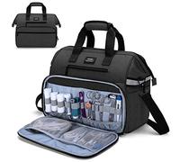 CURMIO Sac Médical, Sac d’Infirmière pour Fournitures Médicales, pour Les Visites à Domicile, Soins de Santé, Cadeau Parfait pour Les Médecins/Thérapeutes, Noir (Sac Vide)