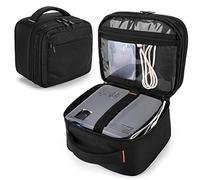 CURMIO Sacoche pour Mini-projecteur, 24,9 x 21,8 x 15 cm, Sac de Rangement pour Vidéoprojecteur LED, Compatible avec la Plupart de Mini Projecteurs sur Le Marché, Double Couche, Sac Vide