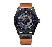 CURREN 8301 Top Marque De Luxe Montre Hommes Date Affichage en Cuir Creative Quartz Poignet Montres Orange