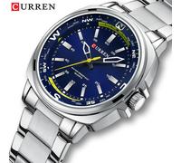 CURREN 8455 montre à Quartz pour hommes grand cadran étanche bracelet en acier inoxydable décontracté affaires montres élégantes pour hommes reloj hombre D
