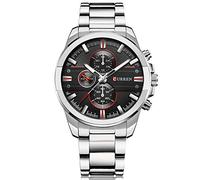 CURREN Montre à quartz pour homme avec affichage analogique et bracelet en acier argenté Cadran noir 8274, Argenté., 22, Bracelet