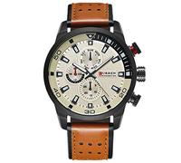 CURREN Montre de sport étanche pour homme avec bracelet en cuir Jaune 8250, jaune, Classique