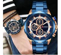 CURREN Montre Homme Luxe Sport Quartz Montres Acier Étanche Chronographe Montre-bracelet Homme